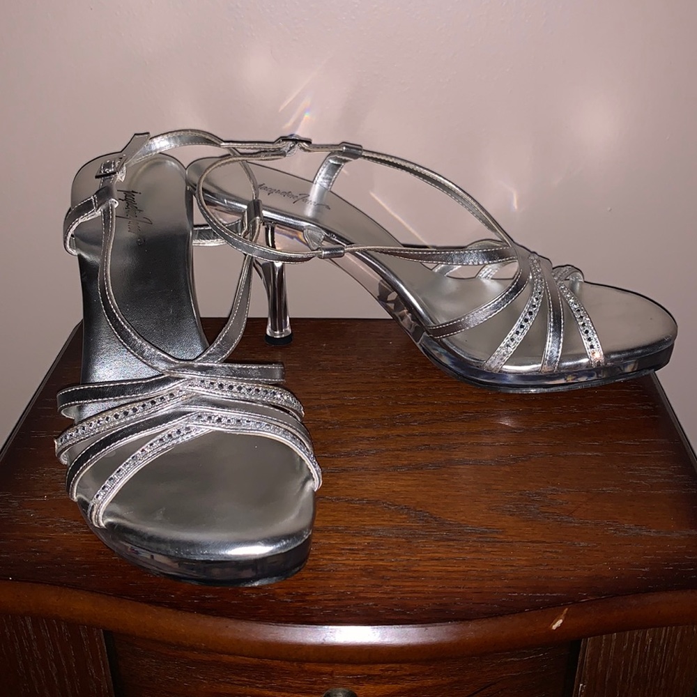 Silver 2inch heel with bling